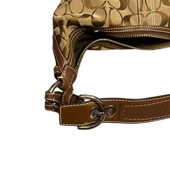 Coach Khaki Jacquard Signature Hobo 10073 - Picture 6 of 11